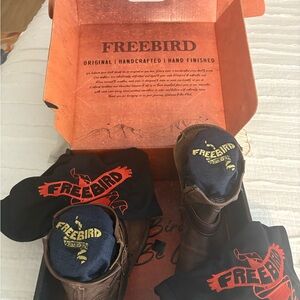 Freebird Dark Brown Leather Moto Boots